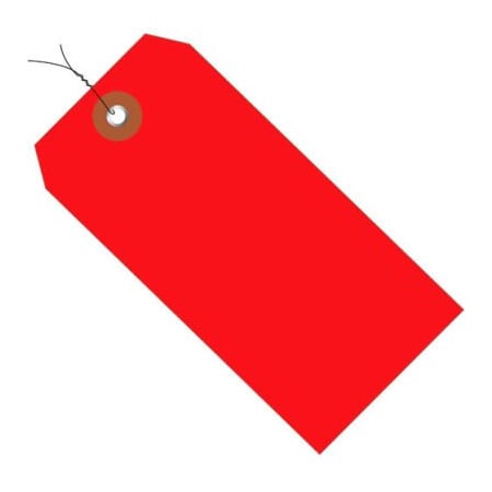 Box Packaging Plastic Shipping Tag Pre WiredNo 5 4-3/4L x 2-3/8W Red 100/Pack G26056W